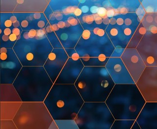 Futuristische Hexagons in Blau